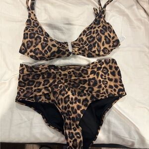 White House Black Market Leopard Print Bikini